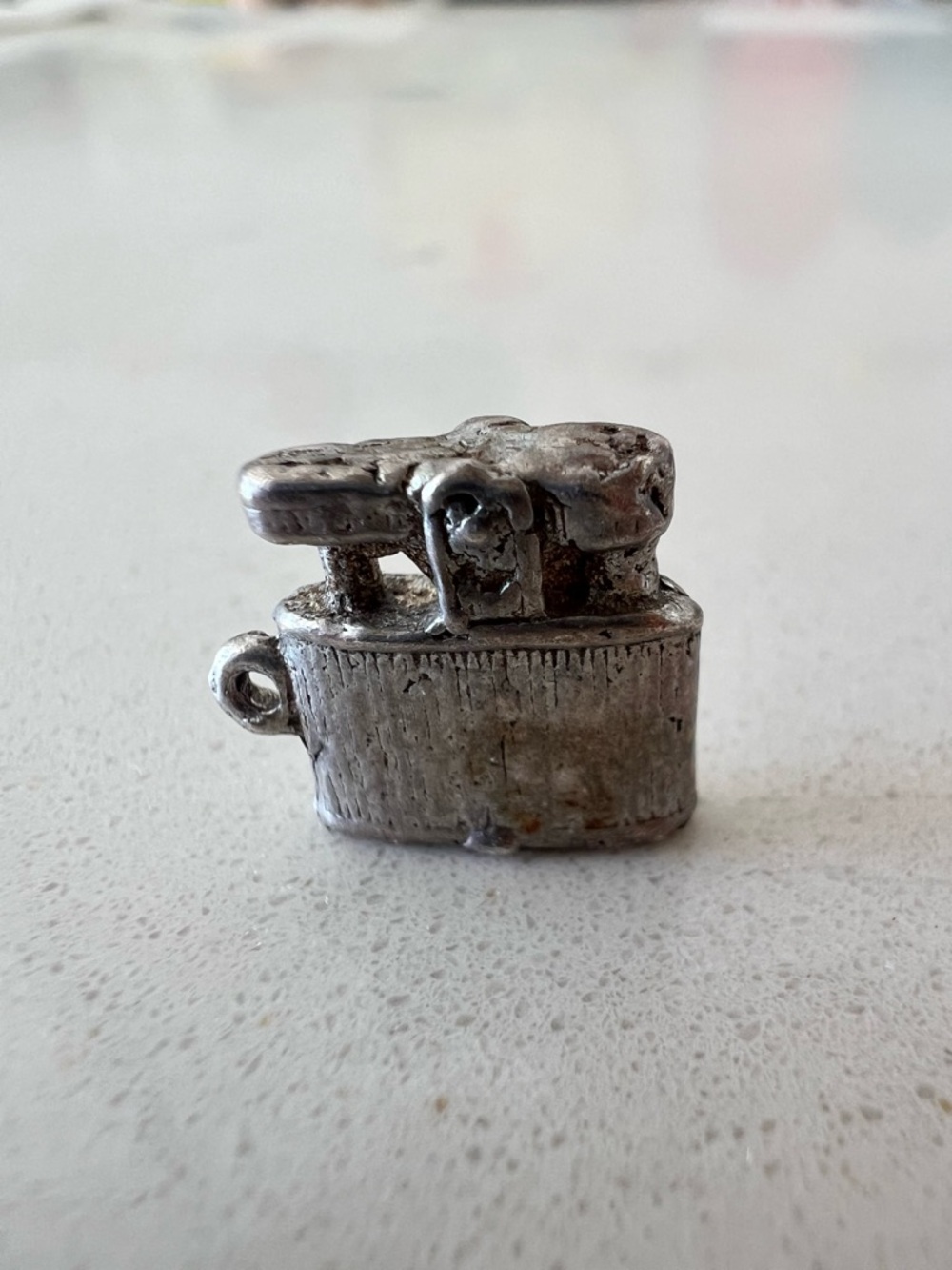 Vintage Sterling Silver 3D Lighter Mechanical Charm Pendant